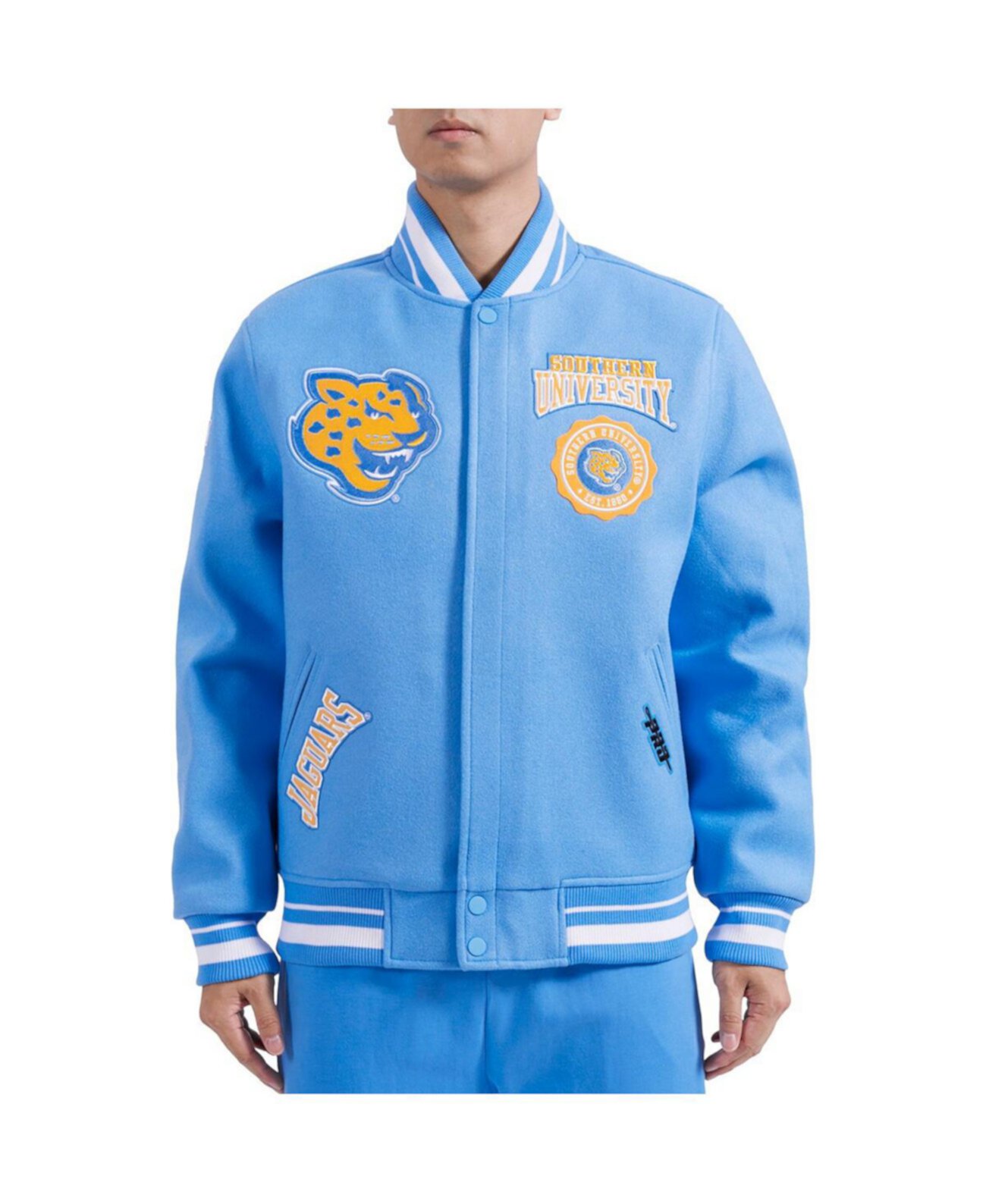 Мужская Повседневная куртка Pro Standard Light Blue Southern University Jaguars Crest Wool Full-Zip Pro Standard