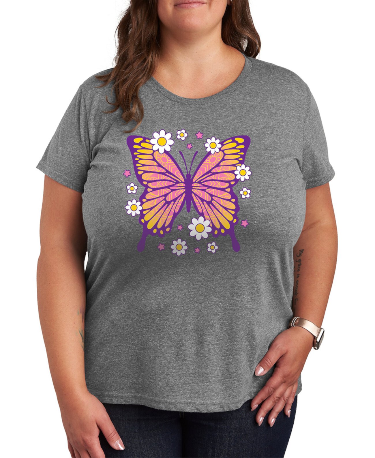 Женская Футболка Hybrid Apparel Plus Size Butterfly Hybrid Apparel