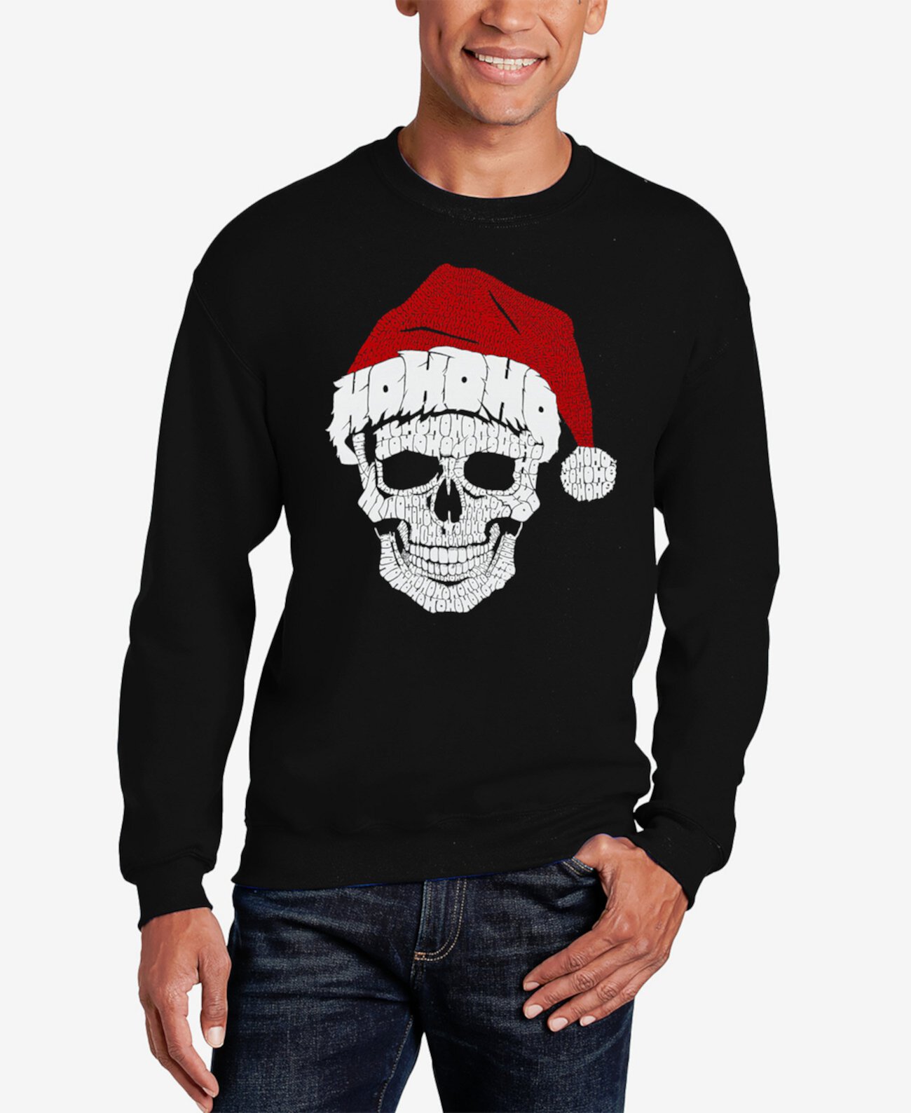 Мужская Толстовка LA Pop Art Santa Skull Word Art LA Pop Art