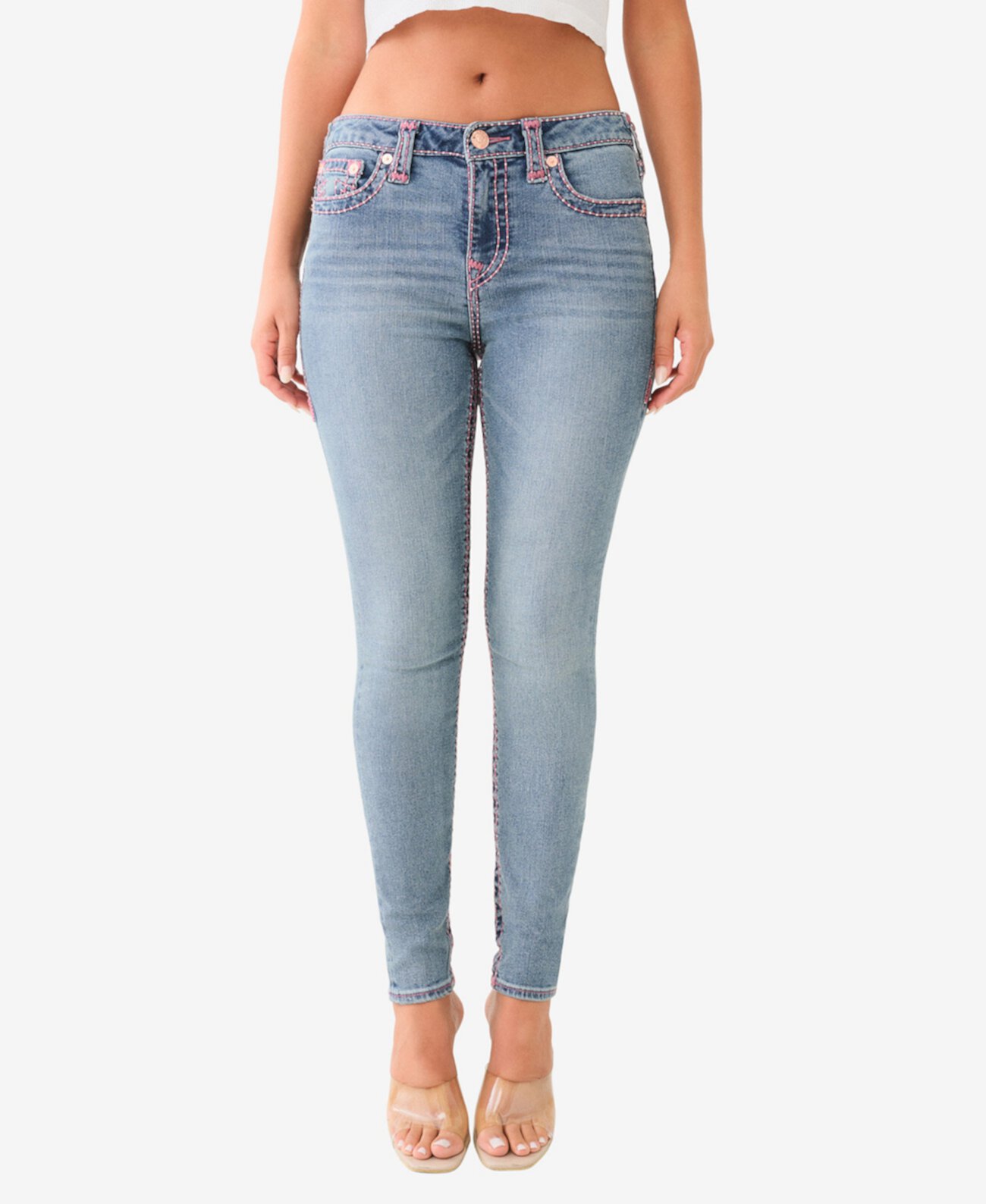 Женские Джинсы skinny True Religion Jennie Pick Super T Stitch True Religion