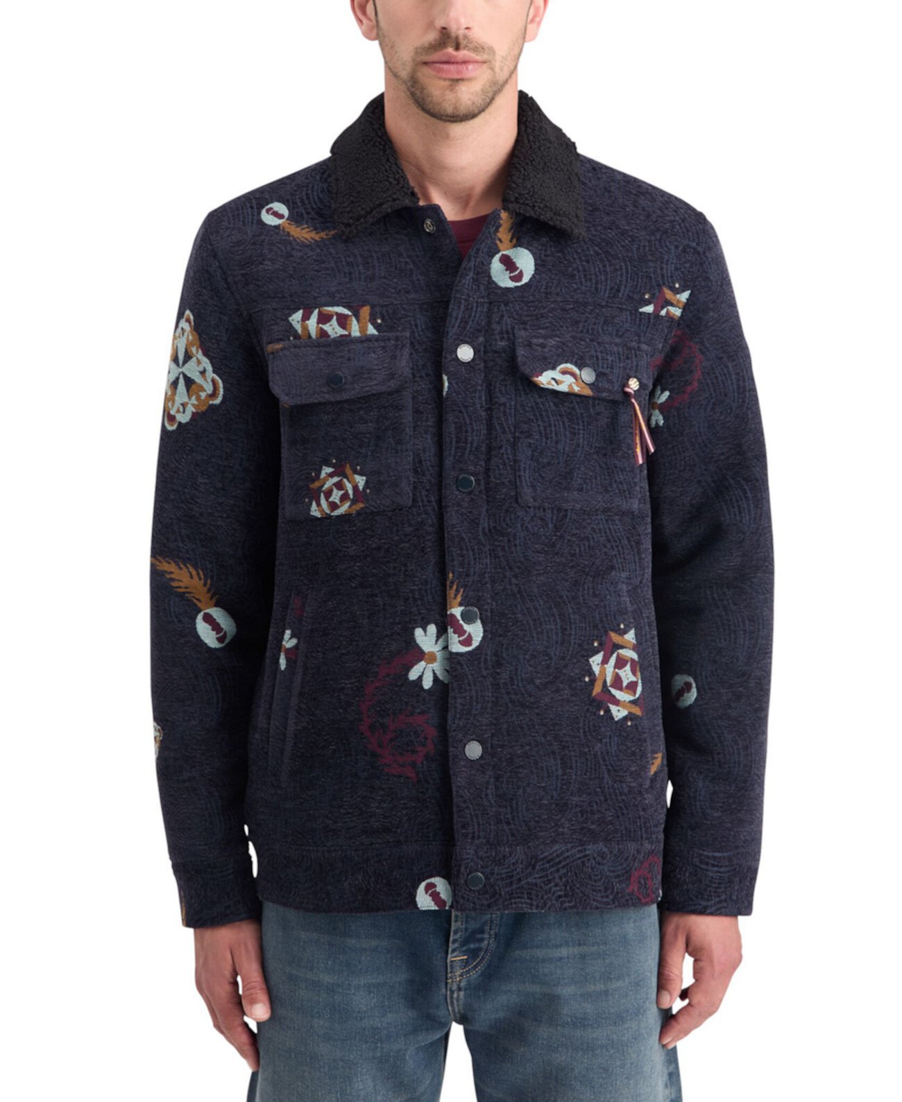 Men's Swirl Jacquard Graphic Jacket Scotch & Soda