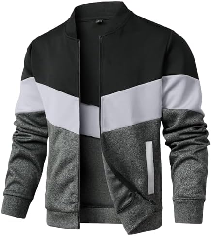 Мужской Бомбер HYPESTFIT Lightweight Casual Color Block Varsity HYPESTFIT