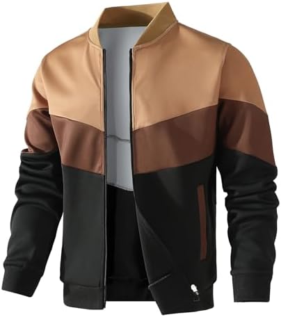 Мужской Бомбер HYPESTFIT Lightweight Jacket Casual Color Block Varsity HYPESTFIT