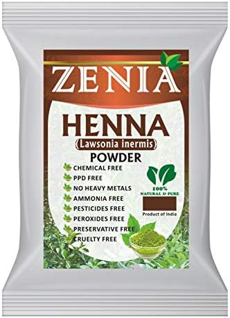 Zenia 100% Pure & Natural Henna Powder (Lawsonia Inermis) | 454 grams (1 lb) | Orange-Red Hair Color | Triple Sifted | Fresh from Rajasthan | No Chemicals, No Additives Zenia