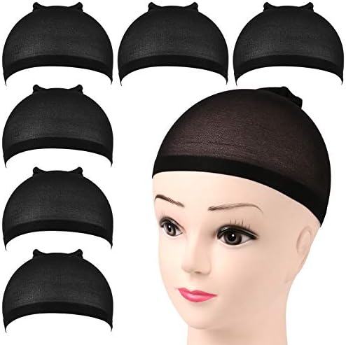 Fandamei Wig Caps, 6PCS Black Stocking Caps for Wigs, Stretchy Nylon Wig Caps for Women, Girls, Kids, Stocking Wig Caps… Fandamei