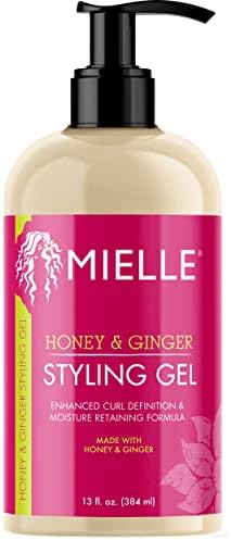 Mielle Organics Honey & Ginger Styling Gel for Enhanced Curl Definition and Moisture Retaining with Aloe for Dry, Curly, Thick, and Frizzy Hair, Non-Sticky, 13 Ounces Mielle Organics