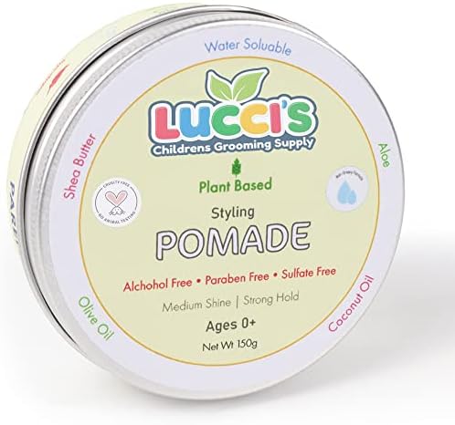 Baby Hair Gel – 5oz Plant-Based Styling Hair Pomade for Infants – No Parabens or Sulphates – Medium Shine and Strong Hold Hair Paste for Kids LUCCI’S CHILDRENS GROOMING SUPPLY