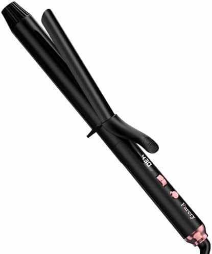 Long Barrel Curling Iron 1 1/4 inch, 1.25 Inch Curling Iron for Long Hair, Ceramic Curling Iron Infused Argan Oil & Keratin, Lasting Styling, 11 Adjustable Temp, Include Clips & Silicone Pad Farery