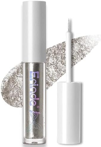 Erinde Liquid Glitter Eyeshadow Eyeliner, Korean Makeup Tear Drop, Shimmer Metallic, Lightweight Waterproof Long Wearing, Loose Glitter Glue for Crystals Eye Glitter Christmas Makeup, Colorful Sequins Erinde