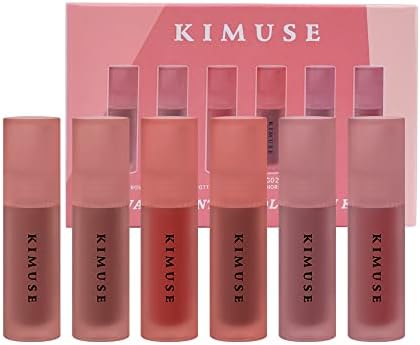 KIMUSE Water Gel Lip Tint 6 Colors Set, Highly Pigmented Long Lasting Moisturizing Glossy Lip Stains, Hydrate Lightweight Lip Gloss Makeup Kimuse