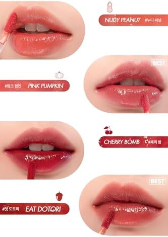 [rom&nd] Glasting Water Tint 8 colors | Vivid color, Glossy Finish, Long-lasting, moisturizing, Highlighting, Natural-beauty Lip for Daily Use, K-beauty 4g/0.14oz No.08 ROSE STREAM Rom&nd