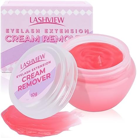 LASHVIEW Eyelash Extension Remover Cream, Light Aloe Flavor Cream,Eyelash Glue Remover, 10g LASHVIEW