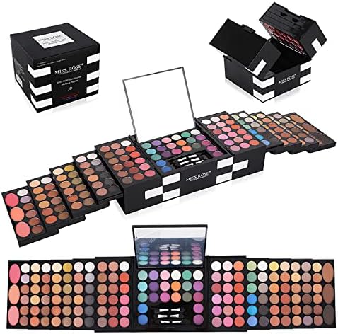 UNIFULL 132 Color All- In- One Makeup For Women Full Kit,Professional Makeup Kit,Makeup Gift Set for Women,Girls&Teens,Include eyeshadow/lipstick/concealer/Lip Gloss/Eyeliner/Mascara（006N2-Silver） UNIFULL