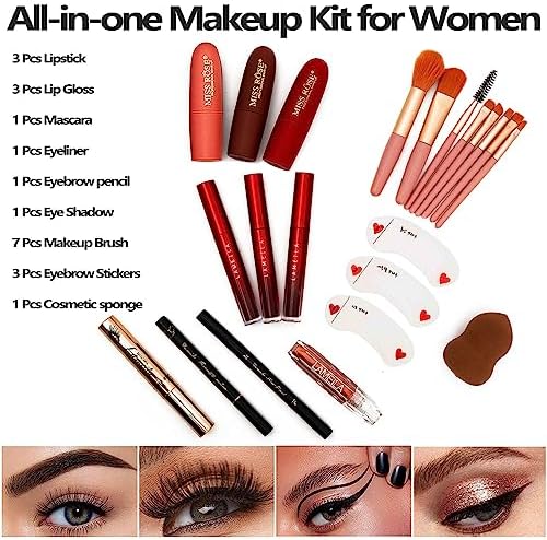 UNIFULL 132 Color All- In- One Makeup For Women Full Kit,Professional Makeup Kit,Makeup Gift Set for Women,Girls&Teens,Include eyeshadow/lipstick/concealer/Lip Gloss/Eyeliner/Mascara（006N2-Silver） UNIFULL