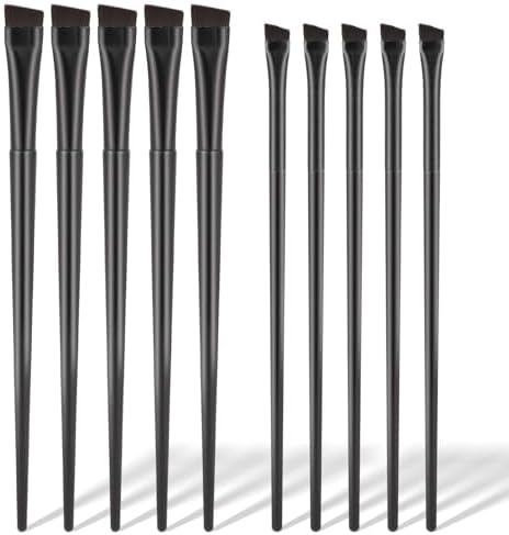 10 Pcs Angled Eyebrow Eyeliner Brush Set, Flat Eyebrow Brush Applicator, Fine Angled Eyebrow Tint Brush, Ultra Thin Angled Eyeliner Eyeshadow Eyebrow Makeup Brush Applicator KALIONE