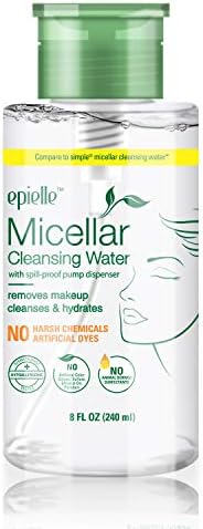 Epielle Micellar Cleansing Water | Makeup Remover for All Skin Types | Gently Cleanses Skin | 8 Fl Oz (1 Pack) | Ideal for Beauty Gifts, Spa Days, Gift Sets | Korean Skincare Epielle