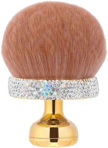 Large Makeup Brush for Bronze Blend Self Tan Back Applicator Provides Unblemished Application Without Streaking Kabuki Brush for Unblemished Oval Face Leg Makeup Brush with Rhinestones(white) Qianyu