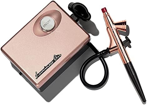 LUMINESS Legend Makeup Airbrush System & 4-Piece Foundation Starter Kit, Shade Deep - Quick, Easy & Long Lasting Application - Includes (2) Silk 4-In-1 Foundation, Highlighter & Blush LUMINESS