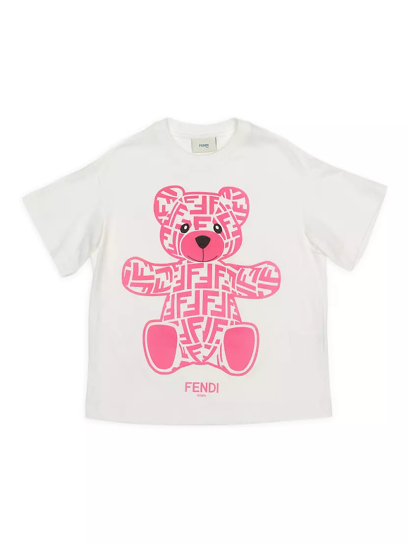 Девочка Футболка Fendi Embossed FF Bear FENDI