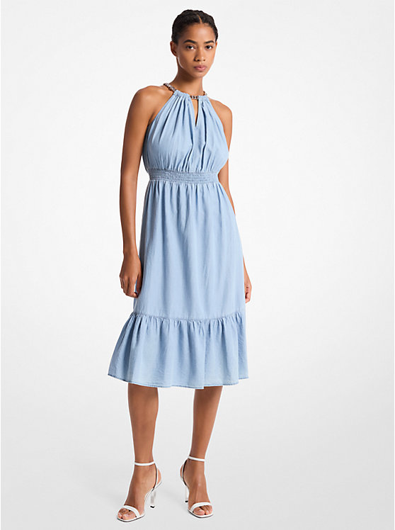 Женское Платье футболка-рубашка Michael Kors Chambray Halter Dress Michael Kors