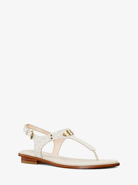 Женские Сандалии на плоской подошве Michael Kors Signature Logo Plate Sandal Michael Kors