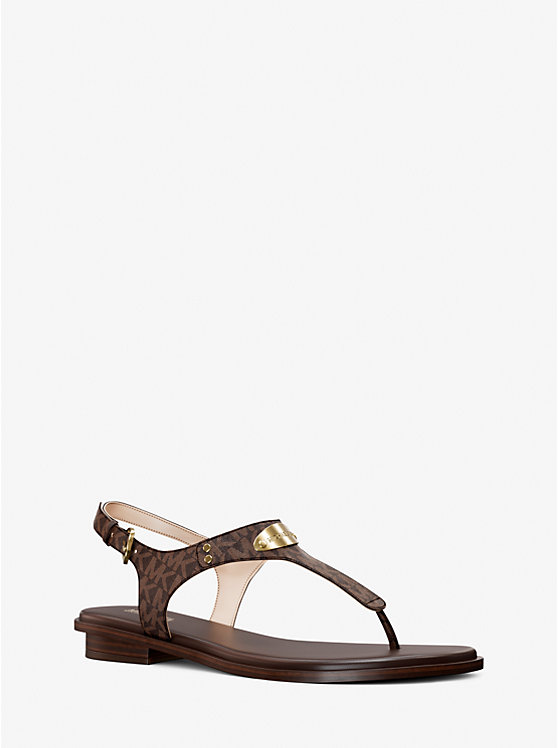 Женские Сандалии на плоской подошве Michael Kors Signature Logo Plate Sandal Michael Kors