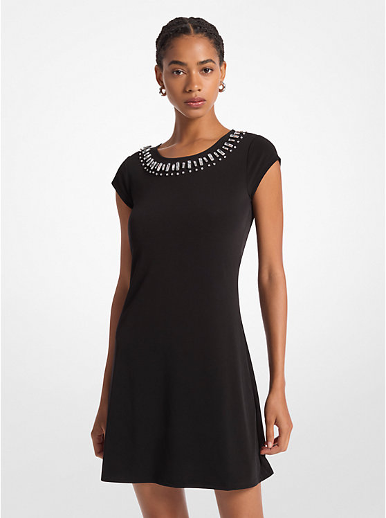 Женское Платье футболка-рубашка Michael Kors Embellished Cap-Sleeve Dress Michael Kors