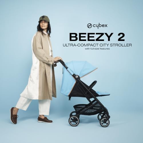 CYBEX Beezy 2 Compact and Lightweight Travel Stroller - Compatible with CYBEX Car Seats, Lava Grey Cybex