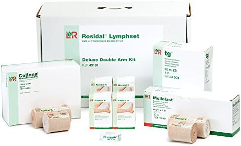 Lohmann & Rauscher Rosidal Lymphset Compression Bandaging Kit for Arms, Multi-Layer Compression Bandages Set,Includes Short Stretch Wrap,Synthetic Padding, Tubular Bandage, & Instructions, Double Arm Lohmann & Rauscher