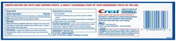 Crest Cavity Protection Regular Toothpaste 8.2 oz (232g) - Pack of 2 Crest