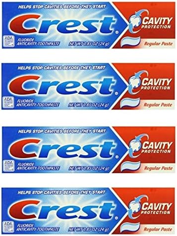 Crest Cavity Protection Fluoride Anticavity Toothpaste Regular Paste 0.85 oz Travel Size (Pack of 4) Crest