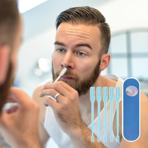 2-in-1 Nasal Hair Cutter,Nose Hair Trimmer for Women Men,2024 Upgrade Nose Hair Removal,360° Nostril Nose Hair Scissors,Double Sided Nose Hair Knife with Soft Cleaning Brush (Cream (Крем)-3PC) jitaty