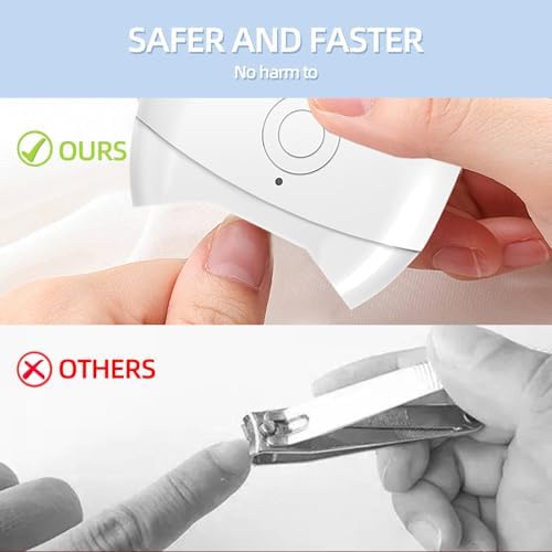 Electric Nail Clippers, Automatic Nail Clipper with 2 Adjustable Speeds, Cordless Rechargeable Fingernail Cutter with LED Light, Safety Electric Nail Trimmer for Adults, Children and Elders FabMay Beauty