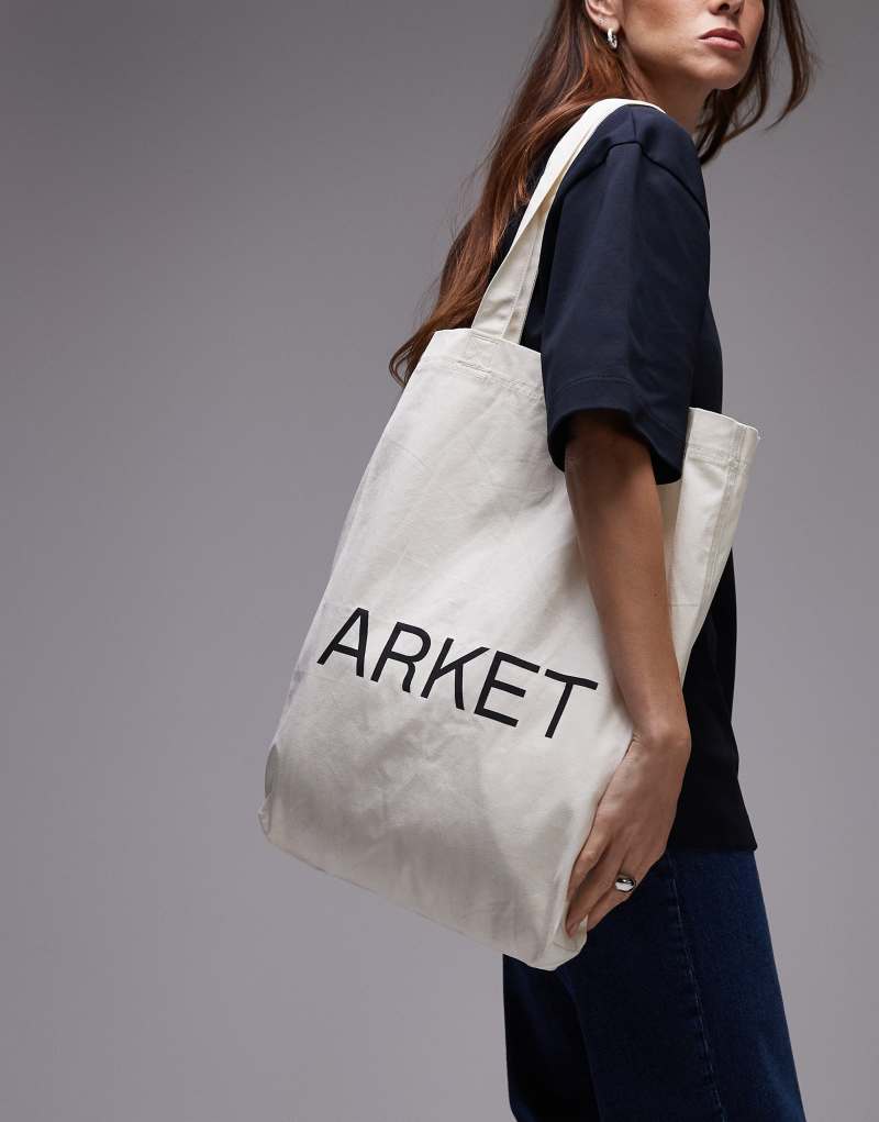 ARKET canvas tote bag in off white Arket