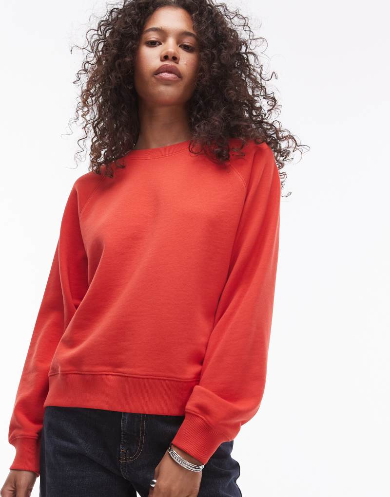 ARKET soft terry sweatshirt in red Arket