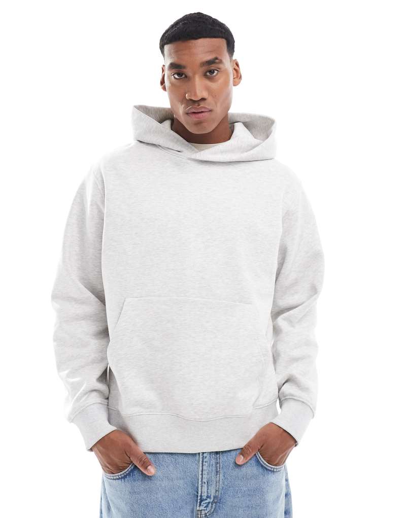 Мужское Худи Jack & Jones Premium Oversized Худи в светло-сером меланже Jack & Jones