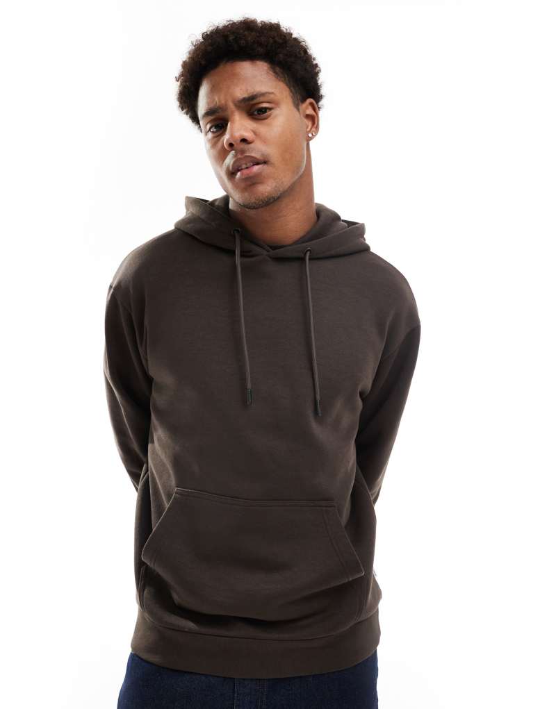 Мужское Худи Jack & Jones Oversized шоколадного цвета Jack & Jones