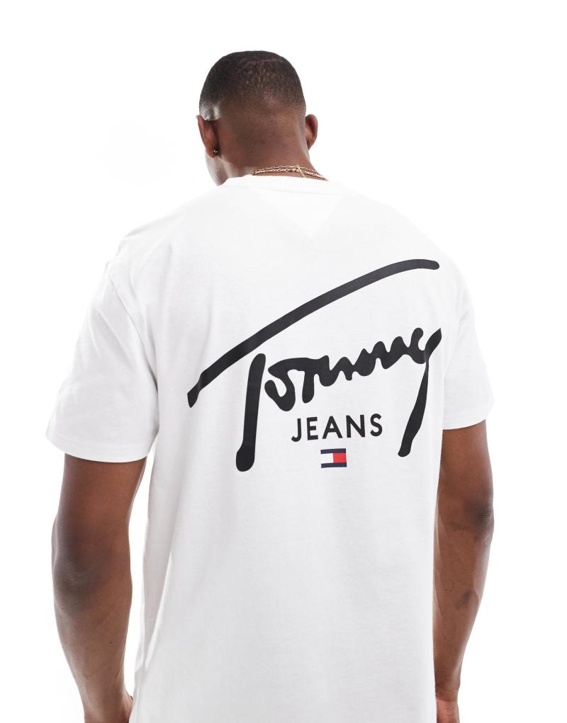 Мужская Футболка Tommy Jeans Regular с принтом на спине в белом цвете Tommy Jeans