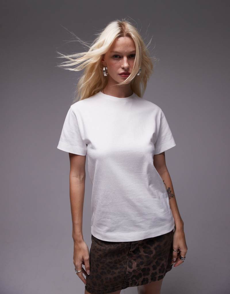 Женская Футболка TOPSHOP shrunken tee в белом TOPSHOP