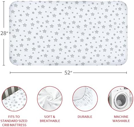 Crib Sheets for Girls 4 Pack, Fitted Crib Sheets for Standard Size Crib and Toddler Mattresses, Soft and Breathable Crib Sheets Baby Gift Girl Set, Floral Moonsea