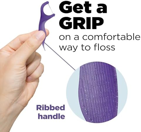 GUM Comfort Slide Floss Picks - Perfect for Tight Teeth - Extra Strong Shred-Resistant Dental Floss, Easy Grip Handle - Dental Flossers for Adults - Fresh Mint Flavor, 90 ct GUM