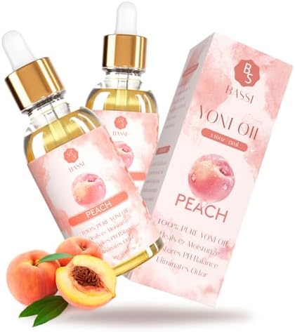 2 PCS Yoni Oil for Women - Peach Fresh Feminine Oil - All Natural Vaginal Oil Essential Oils, pH Balance and Wetness, Reduces Odor 1 fl. oz/pc BASSI