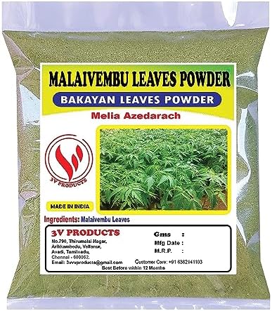 Dalal Malaivembu Powder 300g | Bakayan Powder | Chinaberry | Melia Azedarach Powder (Pack of 3x100g) Generic