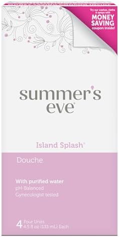 Summer's Eve Douche, Vaginal Douche for Women, Island Splash, 4 Units, 4.5 Oz Each, 1 Pack Summer's Eve