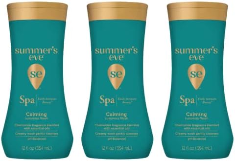 Summer's Eve Spa Daily Intimate Wash, Luxurious Cleansing Feminine Wash, Calming Chamomile pH-Balanced Wash, 12 Fl Oz Bottle (Pack of 3) Summer's Eve