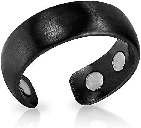 MagnetRX® Magnetic Ring - Elegant Stainless Steel Ring - Magnet Rings for Men (Black | Size: 6) MagnetRX