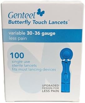 Genteel | Butterfly Touch Lancets | Polished | Smooth & Pain Free | Stainless Lancets (100 pcs) Genteel