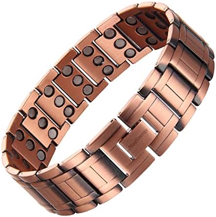 MagEnergy Copper Bracelet for Men 3X Magnetic Bracelets 99.99% Pure Copper Wristband Adjustable Jewelry Gift with Sizing Tool MagEnergy