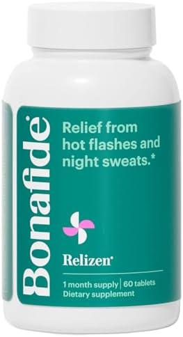 Bonafide Menopause Relief – Powerful, Hormone-Free Relief from Hot Flashes and Night Sweats During Menopause* – 30 Day Supply (60 Tablets (Таблетки)) Relizen