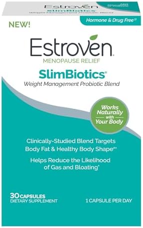 Estroven SlimBiotics, Weight Management Menopause Supplements for Women, 30 Capsules (Капсулы), B Vitamins to Support Metabolic Health, Probiotics for Digestive Health to Provide Gas & Bloating Relief Estroven